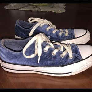 Blue Velvet Converse Sneakers Shoes